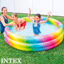 Intex - Piscine Gonflable 3 Anneaux Multicolore 168 x 38 cm 581 Litres - Pointillés colorés - À partir de 2 ans - 58449Np