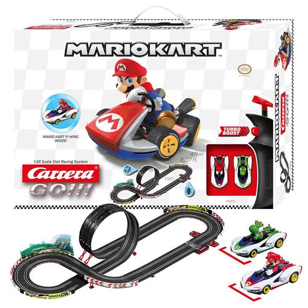 Nintendo Mario Kart P-Wing Piste de Course - Circuit de 4,9 mètres avec 2 Voitures (Mario et Luigi) - Jeu de Société Nintendo Mario Kart P-Wing Piste de Course - Circuit de 4,9 mètres avec 2 Voitures (Mario et Luigi) - Jeu de Société