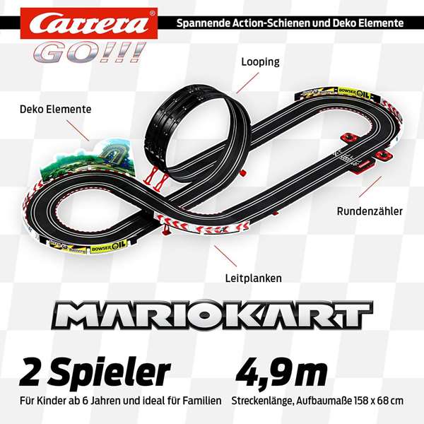 Nintendo Mario Kart P-Wing Piste de Course - Circuit de 4,9 mètres avec 2 Voitures (Mario et Luigi) - Jeu de Société Nintendo Mario Kart P-Wing Piste de Course - Circuit de 4,9 mètres avec 2 Voitures (Mario et Luigi) - Jeu de Société