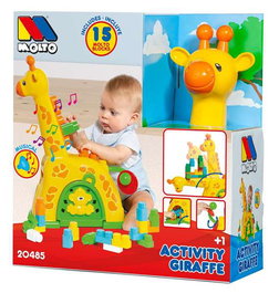 Molto Jirafa d'activités avec 15 blocs et sons, jouet d'éveil en plastique de 51 cm pour enfants à partir de 1 an