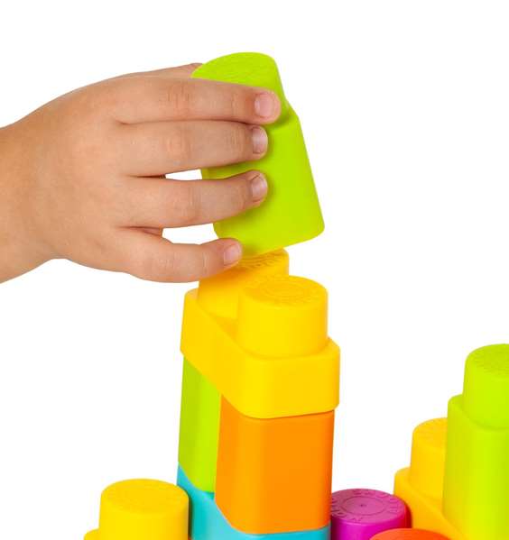 Molto Sac de blocs mous 30 pièces - Jeu de construction en plastique pour bébés de 6 mois et plus