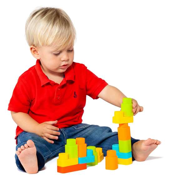 Molto Sac de blocs mous 30 pièces - Jeu de construction en plastique pour bébés de 6 mois et plus