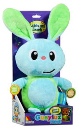 Molto Peluche Gusy Friends Lapin lumineux avec son et lumières 24 cm - Piles incluses - Langue: espagnol, anglais