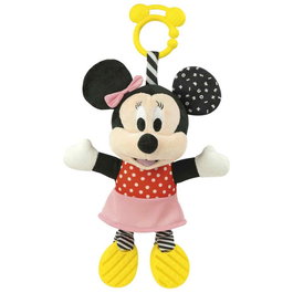 Clementoni Peluche Baby Minnie Disney à Textures - Jouet Sensoriel avec Activités pour Bébé (+6 mois, 18x28,5x11 cm) - Sonajero, Oreilles Douces