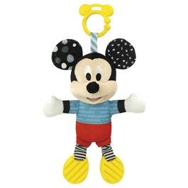 Disney Peluche Bébé Mickey avec Textures Sensoriel - Activités d'Éveil pour Nourrisson, Sonajero et Couleurs Stimulantes