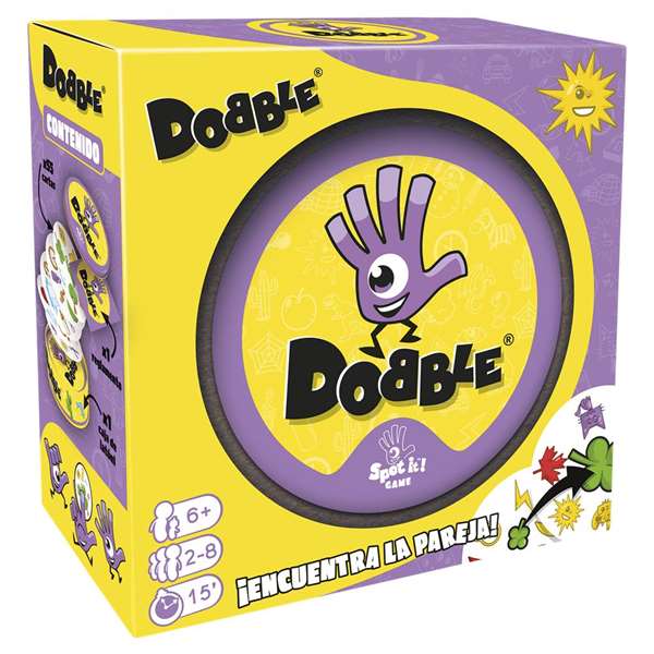 Asmodee Dobble - Jeu de cartes basé sur la vitesse, l'observation et les réflexes - Version espagnole/portugaise