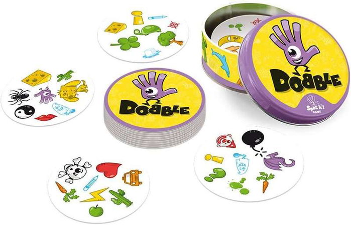Asmodee Dobble - Jeu de cartes basé sur la vitesse, l'observation et les réflexes - Version espagnole/portugaise