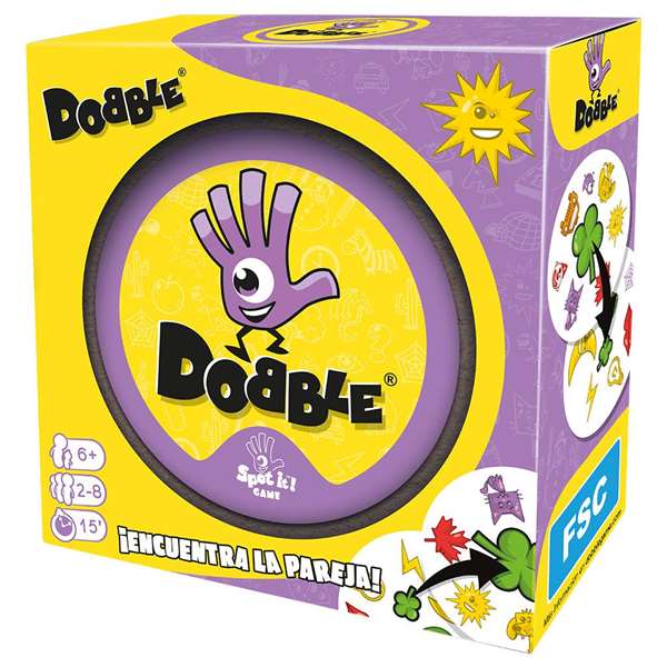 Asmodee Dobble - Jeu de cartes basé sur la vitesse, l'observation et les réflexes - Version espagnole/portugaise
