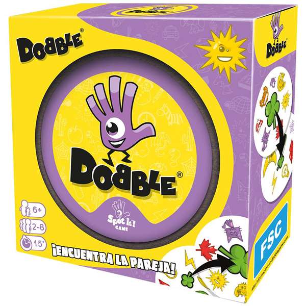 Asmodee Dobble - Jeu de cartes basé sur la vitesse, l'observation et les réflexes - Version espagnole/portugaise