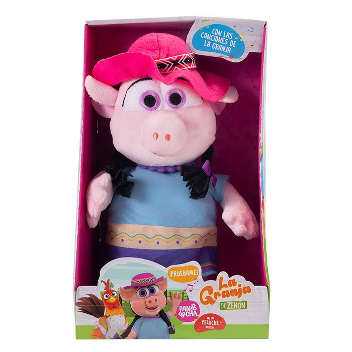 Bandai Sr. Pancha La Granja De Zenon AR80007 - Peluche Interactive Chancha avec Chansons - Version Multilingue - +2 ans
