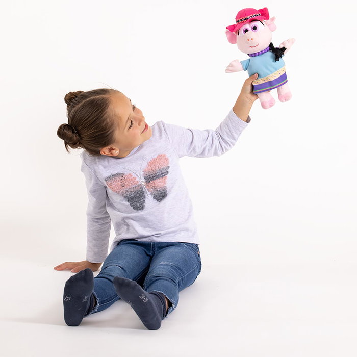 Bandai Sr. Pancha La Granja De Zenon AR80007 - Peluche Interactive Chancha avec Chansons - Version Multilingue - +2 ans