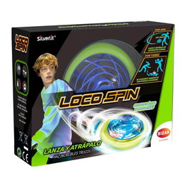 Bizak Juego Loco Spin - Disque volant LED avec effets lumineux, 2 modes de jeu (acrobaties ou combat de toupies)
