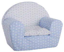 Creaciones Llopis Fauteuil Bleu avec Motif Étoiles et Coussin - 44 x 34 x 53 cm - Polyester