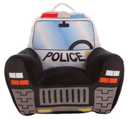 Creaciones Llopis - Fauteuil enfant Police 52x48x51 cm - Noir - Polyester - Jeu interactif en français, espagnol, anglais