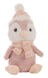 Creaciones Llopis Peluche pingouin avec bonnet rose 28 cm - Jouet en peluche douce pour enfant