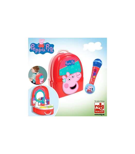 Reig Microphone et Mochila Camerino 23 cm de Peppa Pig - Avec Sons et Lumières, Fonctionne sur Piles (Non Incluses) Reig Microphone et Mochila Camerino 23 cm de Peppa Pig - Avec Sons et Lumières, Fonctionne sur Piles (Non Incluses)
