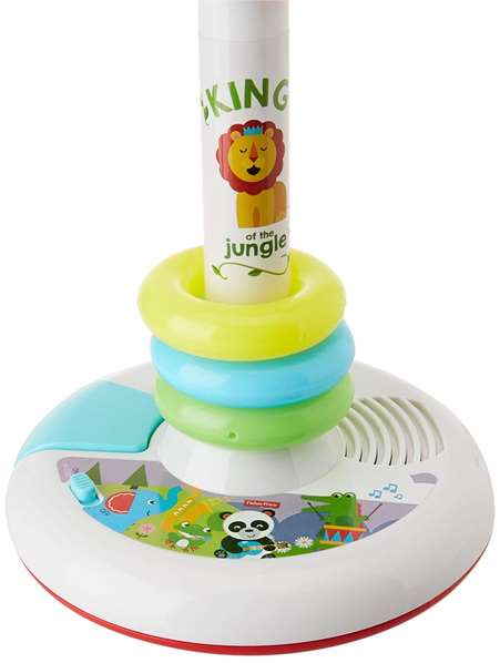 Reig Microphone de pied Fisher Price pour enfants avec lumières et sons, hauteur réglable - Jouet musical