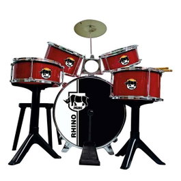 Reig Batería Percursion Rhino Drums Red Batterie enfant avec banquette, 75 x 68 x 54 cm, plastique, recommandé à partir de 4 ans