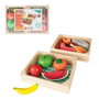Color Baby - Set de 2 boîtes repas en bois avec 13 pièces - Jouet d'éveil pour enfants à partir de 36 mois - Bois naturel