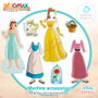 WOOMAX Jeu Magnétique en Bois Princesses Disney - 45 Pièces - Développe la Créativité - À Partir de 3 Ans