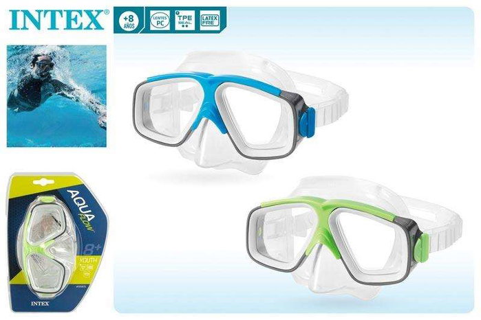 Intex Surf Rider - Masque de plongée et natation en silicone pour enfants et adultes (+8 ans) - Modèles assortis - ABS, PC, TPE