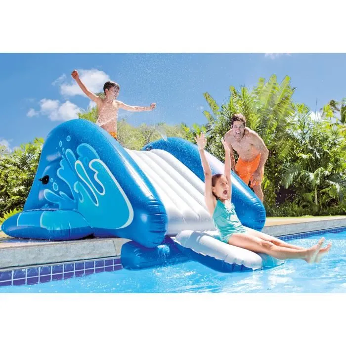 Intex - Toboggan gonflable aquatique Kool Splash pour piscine - Dimensions 333 x 206 x 117 cm - Pour 6 ans et plus