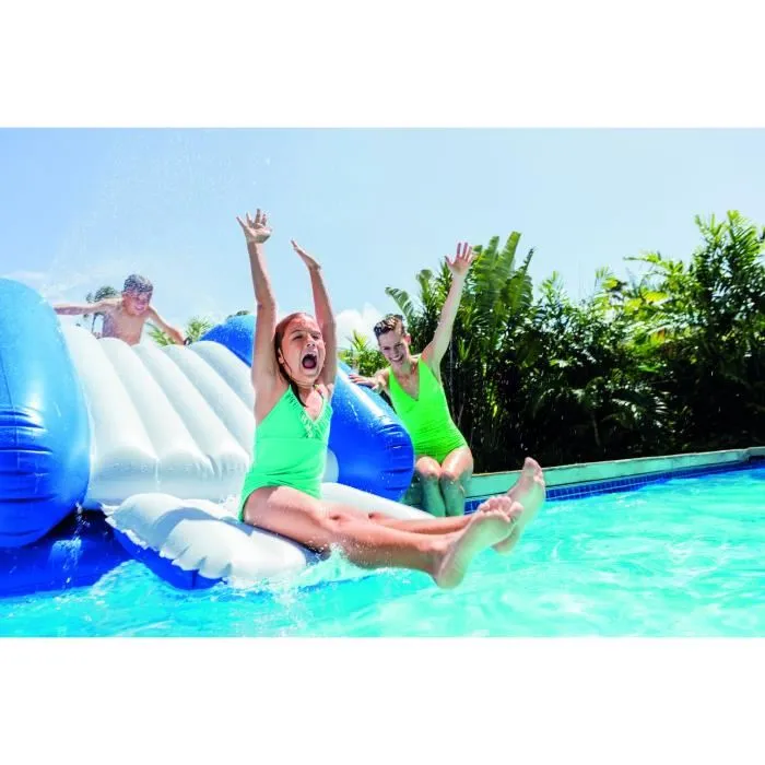 Intex - Toboggan gonflable aquatique Kool Splash pour piscine - Dimensions 333 x 206 x 117 cm - Pour 6 ans et plus
