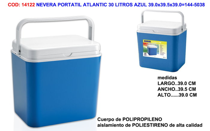 Atlantic Glacière de Camping 30 L - Bleu