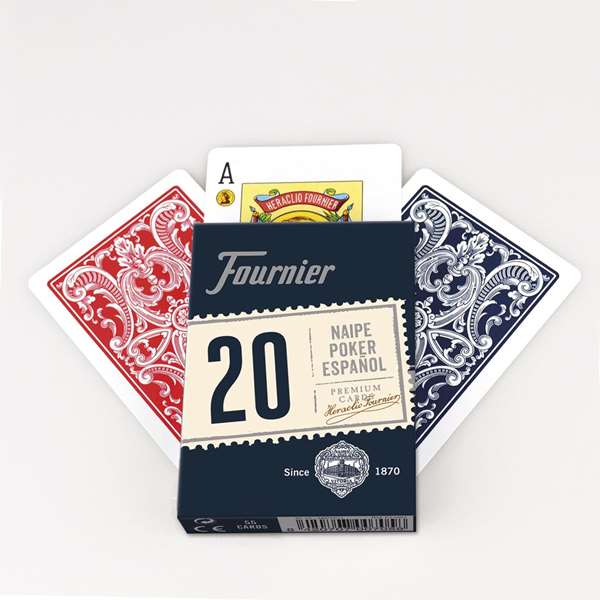 Fournier Jeu de cartes poker espagnol 55 cartes avec 3 jokers N°20 en étui carton Fournier Jeu de cartes poker espagnol 55 cartes avec 3 jokers N°20 en étui carton