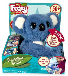 Famosa - Koala en peluche interactif avec plus de 50 sons, joues lumineuses et biberon inclus - 25,4 cm