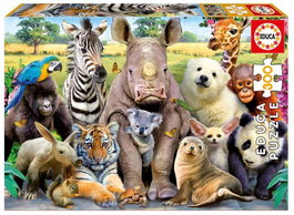 Educa Puzzle 300 Pièces Photo de Classe Animaux Sauvages - Pour Enfants 8 à 11 Ans
