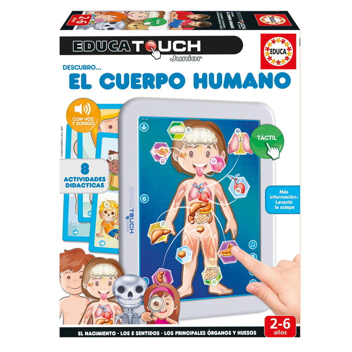 Educa Touch Junior Descubro El Cuerpo Humano 19174 - Jeu éducatif interactif sur le corps humain en espagnol pour enfants à partir de 2 ans