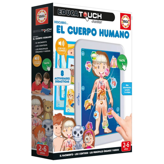 Educa Touch Junior Descubro El Cuerpo Humano 19174 - Jeu éducatif interactif sur le corps humain en espagnol pour enfants à partir de 2 ans