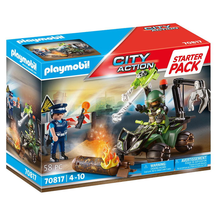 PLAYMOBIL Set Starter Pack Policier Entraînement 70817, Figurines, Quad avec Bras, Langues Multiples PLAYMOBIL Set Starter Pack Policier Entraînement 70817, Figurines, Quad avec Bras, Langues Multiples