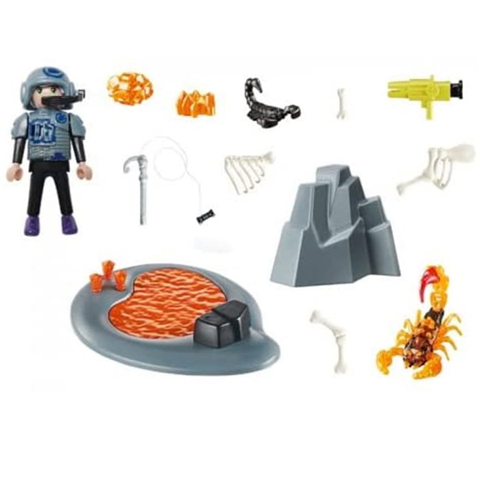 Playmobil Starter Pack Lucha Contra El Escorpión de Fuego - Jeu de Construction pour Enfants dès 4 Ans