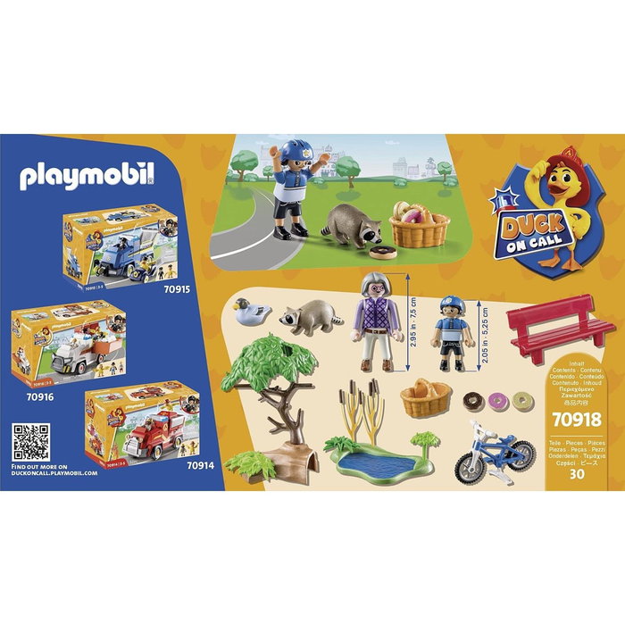 Playmobil 71152 Duck on Call Action Policière avec Arbre et Bicyclette, Jouet pour Enfants dès 3 Ans, 30 Pièces