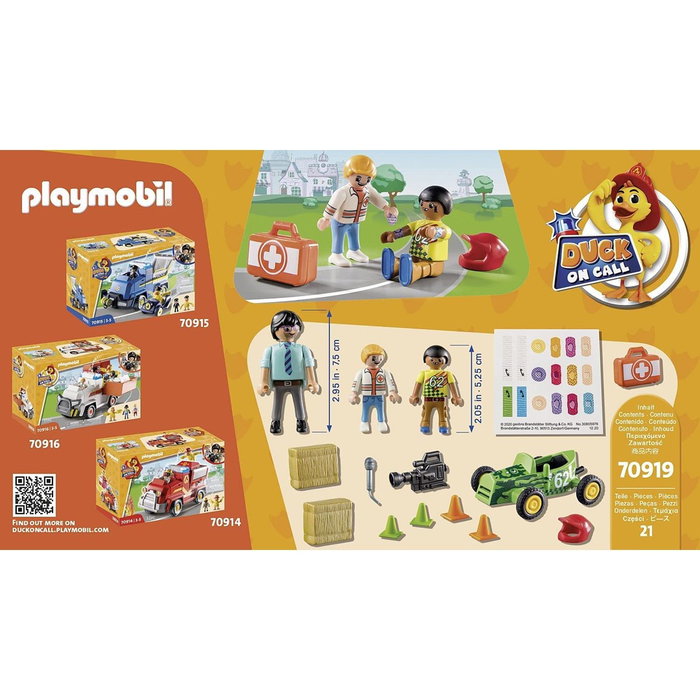 Playmobil Duck On Call Action Ambulance - Jeu de Médecins d'Urgence avec Figurines, 21 Pièces