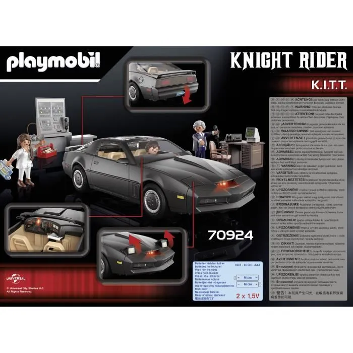 Playmobil 70924 K2000 - Voiture de Collection Knight Rider K.I.T.T avec Sons et Accessoires, Classic Cars, Adulte
