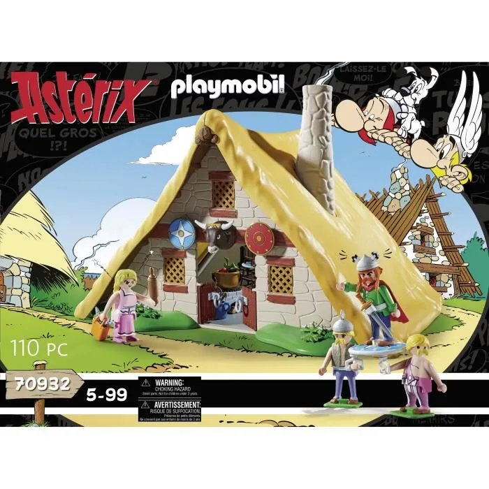 PLAYMOBIL 70932 - La hutte d'Abraracourcix, Set de construction Astérix, 110 pièces avec 4 personnages, Jouet à partir de 5 ans PLAYMOBIL 70932 - La hutte d'Abraracourcix, Set de construction Astérix, 110 pièces avec 4 personnages, Jouet à partir de 5 ans