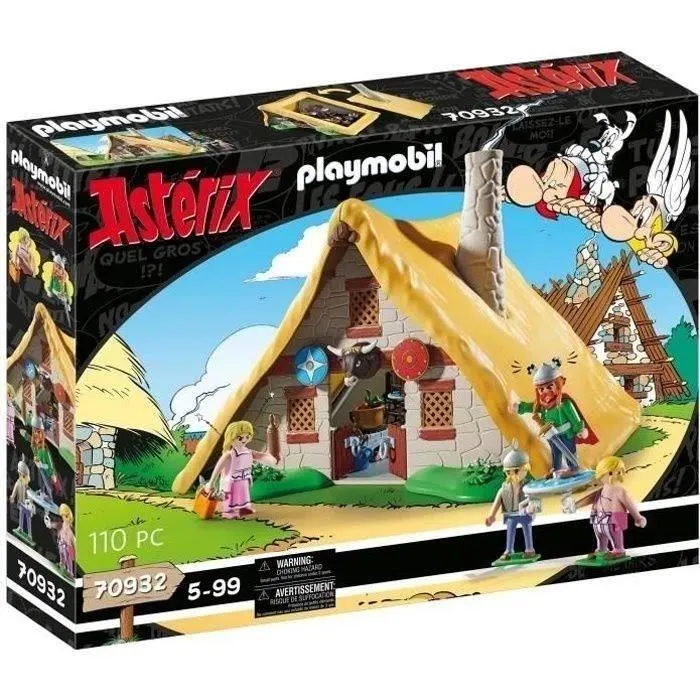 PLAYMOBIL 70932 - La hutte d'Abraracourcix, Set de construction Astérix, 110 pièces avec 4 personnages, Jouet à partir de 5 ans PLAYMOBIL 70932 - La hutte d'Abraracourcix, Set de construction Astérix, 110 pièces avec 4 personnages, Jouet à partir de 5 ans