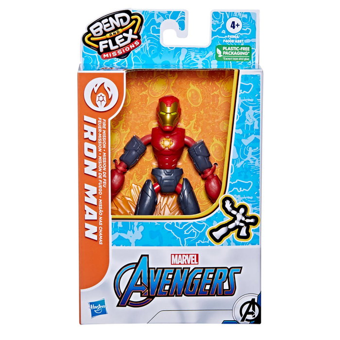 Hasbro - Figurine flexible Iron Man Avengers 15 cm Bend & Flex Rider Mission, jouet articulé