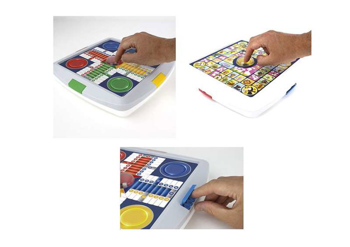 Chicos Jeu de dames automatique avec jeu de l'oie, 4 joueurs, 27x27x4 cm
