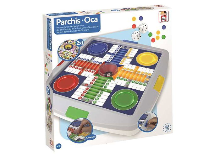 Chicos Jeu de dames automatique avec jeu de l'oie, 4 joueurs, 27x27x4 cm