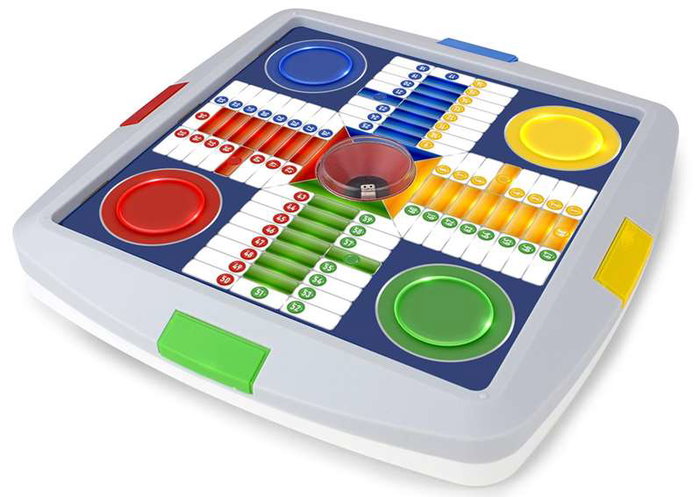 Chicos Jeu de dames automatique avec jeu de l'oie, 4 joueurs, 27x27x4 cm
