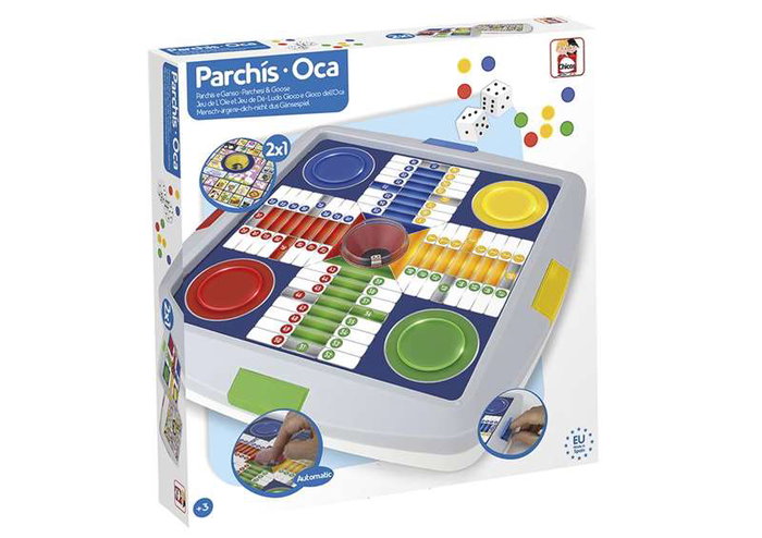 Chicos Jeu de dames automatique avec jeu de l'oie, 4 joueurs, 27x27x4 cm