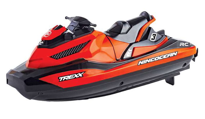 TREXX Moto de Radio-Contrôle Aquatique, Bateau Télécommandé à Double Moteur avec Émetteur 2.4GHz et Batterie 3.7V - 24.5x22x9 cm TREXX Moto de Radio-Contrôle Aquatique, Bateau Télécommandé à Double Moteur avec Émetteur 2.4GHz et Batterie 3.7V - 24.5x22x9 cm