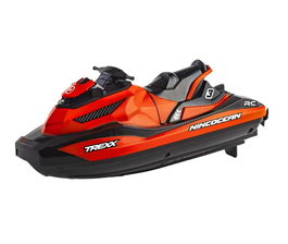 TREXX Moto de Radio-Contrôle Aquatique, Bateau Télécommandé à Double Moteur avec Émetteur 2.4GHz et Batterie 3.7V - 24.5x22x9 cm