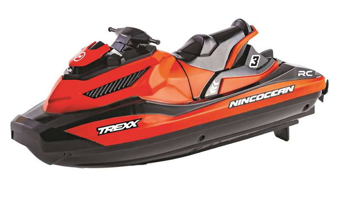 TREXX Moto de Radio-Contrôle Aquatique, Bateau Télécommandé à Double Moteur avec Émetteur 2.4GHz et Batterie 3.7V - 24.5x22x9 cm TREXX Moto de Radio-Contrôle Aquatique, Bateau Télécommandé à Double Moteur avec Émetteur 2.4GHz et Batterie 3.7V - 24.5x22x9 cm