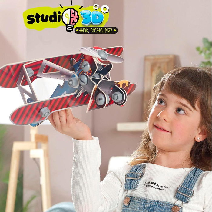 Educa Puzzle 3D Avion à Assembler - Référence 19185 - Kit de Construction avec Vis et Écrous - Développe la Motricité - À Partir de 5 Ans - Multilingue
