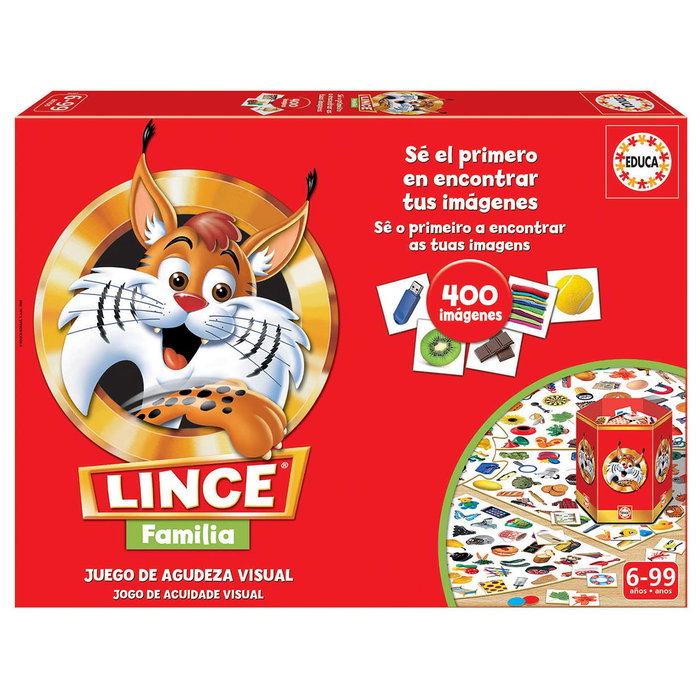 Educa Lince Édition Familia 19207 - Jeu de société d'observation et de rapidité avec application interactive - Version espagnole - À partir de 6 ans Educa Lince Édition Familia 19207 - Jeu de société d'observation et de rapidité avec application interactive - Version espagnole - À partir de 6 ans